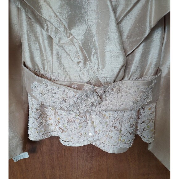 NOS vintage Saint Romei sz 10 light pink 100% silk two piece suit w/belt - Picture 12 of 16